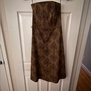 MELISSA MASSE designer embroider strapless dress, 6, NWT